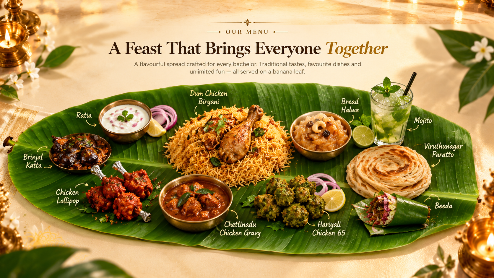 Bachelor's Virundhu Food Menu